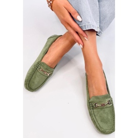 Women's suede moccasins Sourd L.GREEN - Inello 1