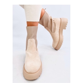 Winters Beige ankle boots with elastic cuff - Inello 1