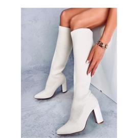 Elisha Beige elastic high-heeled boots - Inello 2