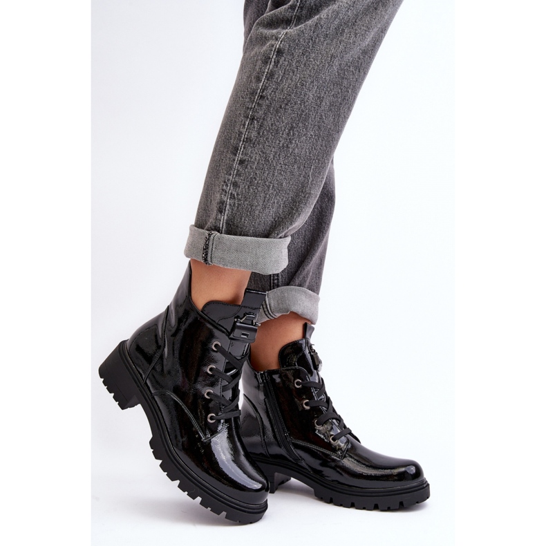 Boots Model S.Barski HY93-91 Black Lakier - Step in style 1