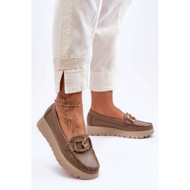 Moccasins Model Desmond 10141 Dark Beige Leather - Step in style 1