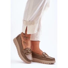 Moccasins Model Desmond 10141 Dark Beige Leather - Step in style 2