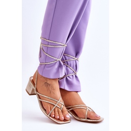 Model Secret Love LOLA5023 Gold lace-up sandals - Step in style yellow 1