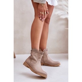 Boots Model Lewski 3624 Beige Leather - Step in style 1
