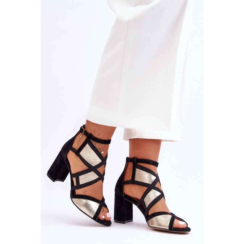 Sandals Model Maciejka 05181-25 Gold/Black - Step in style yellow 1