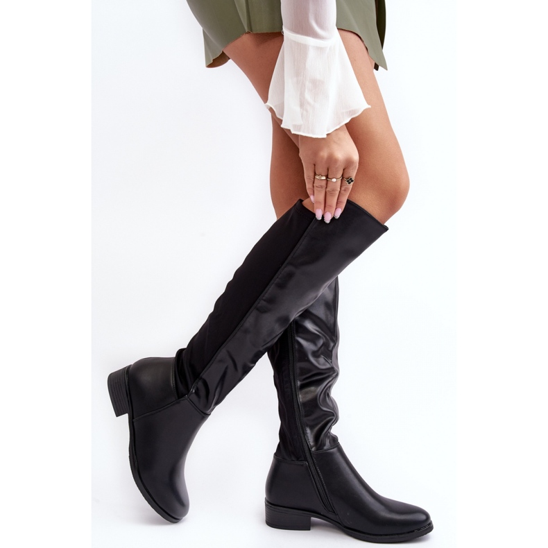 Model S.Barski HY27098A Black Leather boots - Step in style 1