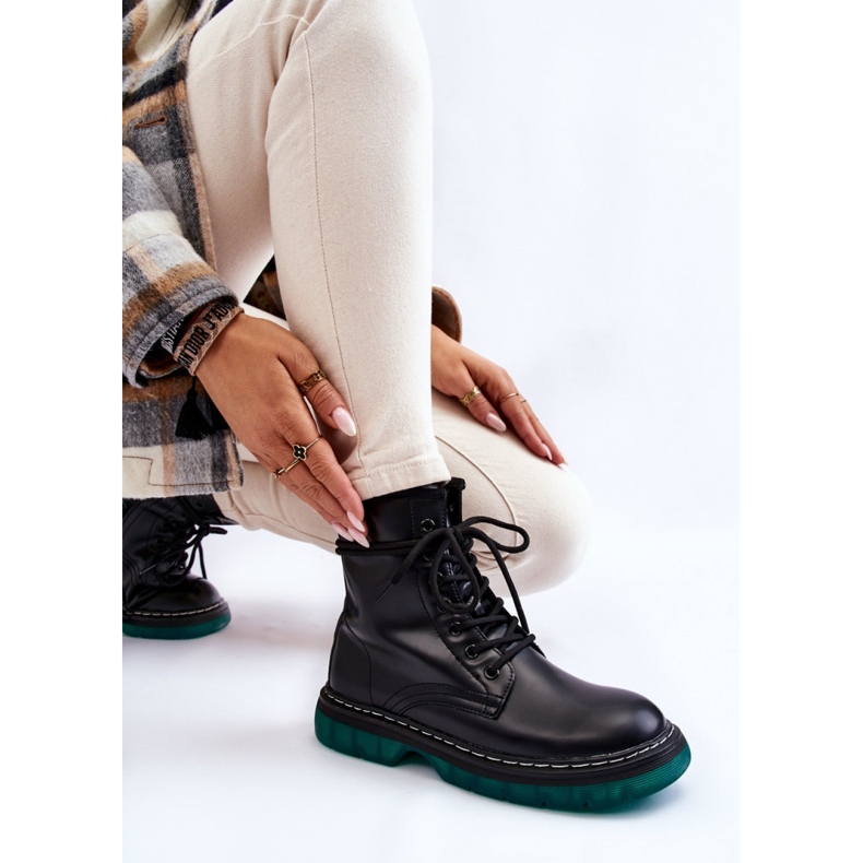 Combat boots Model Trinah 22BT35-5079 Black_Green - Step in style 1