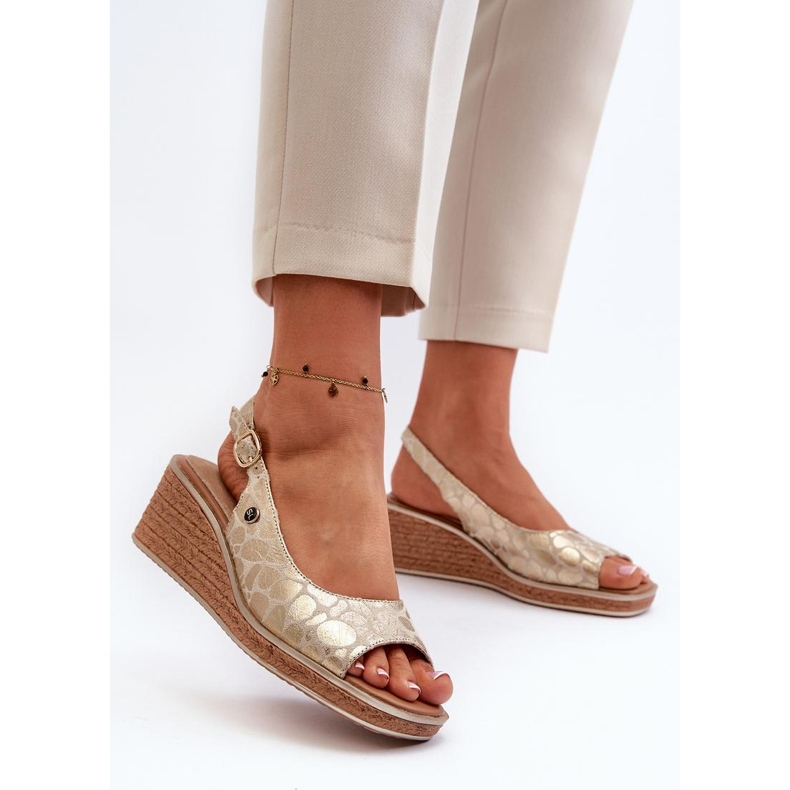 Sandals Model Sergio Leone SK301 Gold Snake - Step in style yellow 1