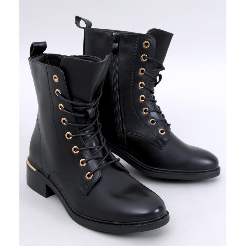 Ango Black lace-up ankle boots 1