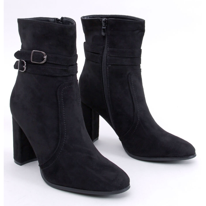 Dianes Black suede high-heeled ankle boots 1