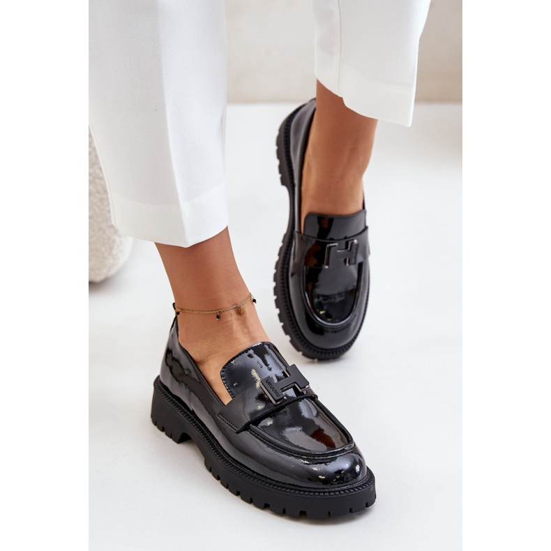 Moccasins Model Vinceza 62187 Black Varnish - Step in style 1