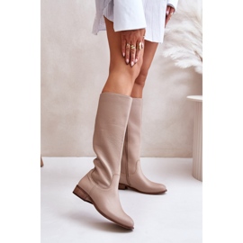 Boots Model Lewski 3616 Beige Leather - Step in style 1