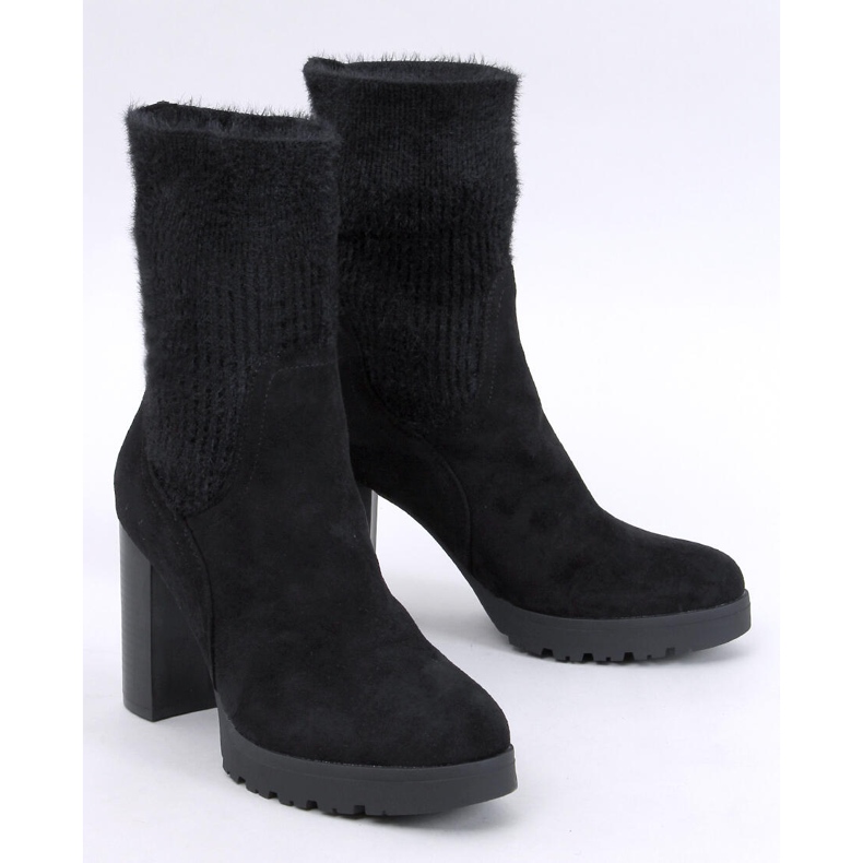 Carlini Black high-heeled ankle boots with elastic cuff 1