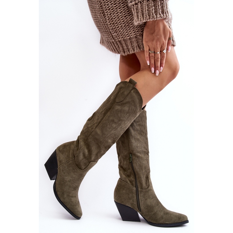 Boots Model Sloana WZ688-12 Green Suede - Step in style 2