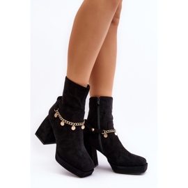 Women's boots with a chain Black 1