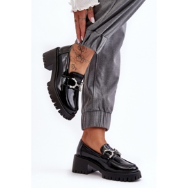 Black patent high-heeled shoes 1