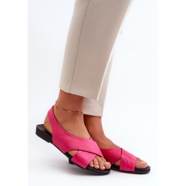 Elegant women's sandals Zazoo Fuchsia pink 1