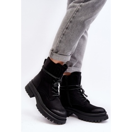 Black women's ankle boots with a thick sole 1
