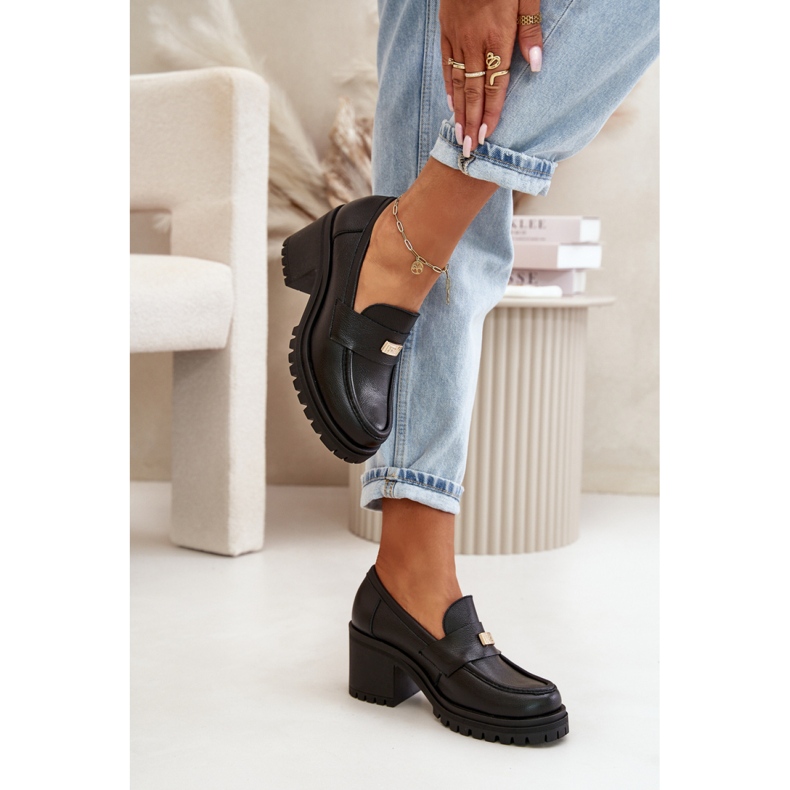 Zazoo black women's high-heeled shoes 1