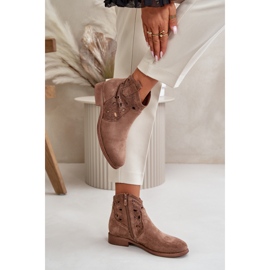 S. BARSKI Women's boots with an openwork upper S.Barski brown 2