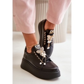 CheBello Platform sports shoes with decoration, black 1