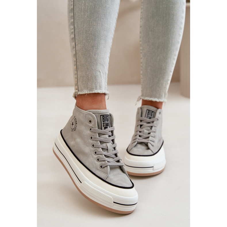 Insulated women's sneakers on the Big Star platform grey 1