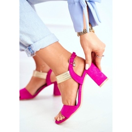 Women's high heel sandals Fuchsia pink 1