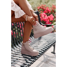 Vinceza Beige women's platform sneakers 1