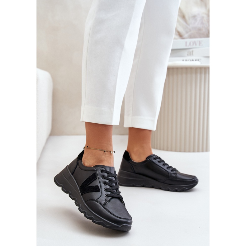 Vinceza Women's sports shoes on the Black platform 1