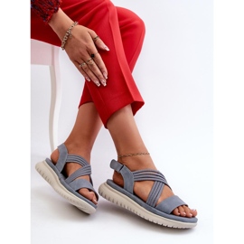 Blue women's velcro sandals 1