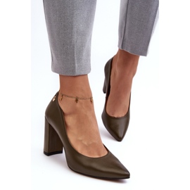 Elegant women's pumps Laura Messi Dark Green 1 Elegant women's pumps Laura Messi Dark Green 1