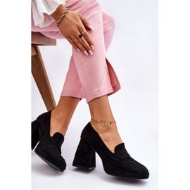 Black women's pumps with a massive heel 1