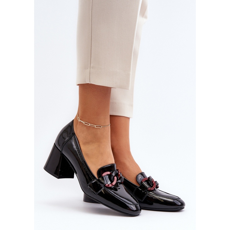 Women's high-heeled pumps Black/Pink 1