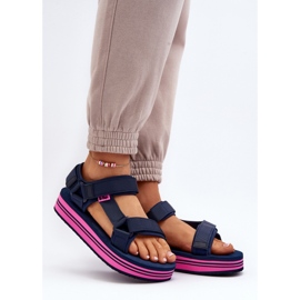 Lee Cooper LCW-24-05-2754L Navy/Fuchsia sandals blue 1