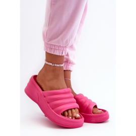 Women's platform slippers Fuchsia pink 1