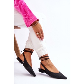 Women's ballet flats with open heel Black 1