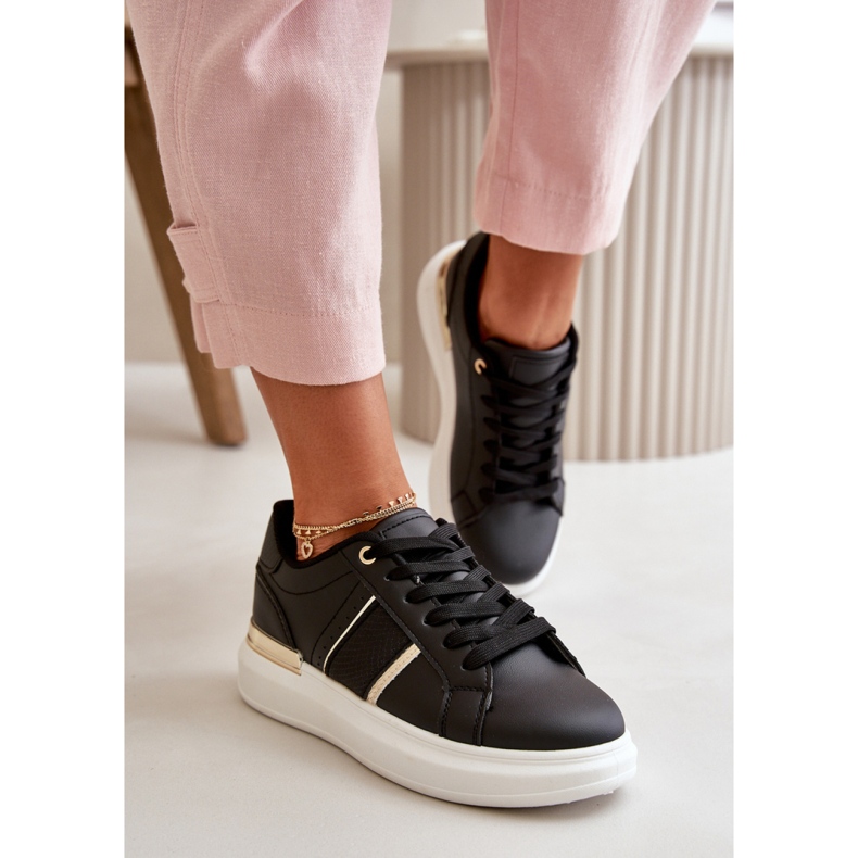 Black platform sports shoes 1