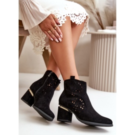 Black low-heeled cowboy boots 1