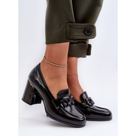 S.Barski Women's high heel shoes, lacquered Black 1