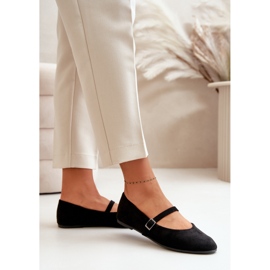 Women's ballet flats with a Black strap 1