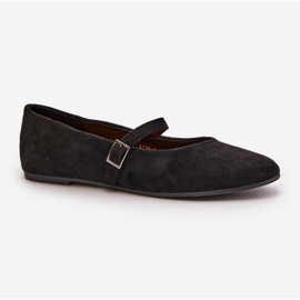 Women's ballet flats with a Black strap 2