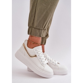 White/Gold platform sneakers 1