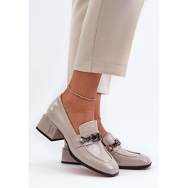 S. BARSKI Lacquered pumps with a S.Barski Gray block grey 1