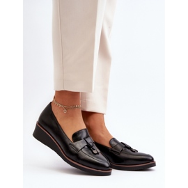 Women's shoes with a light Black wedge 1