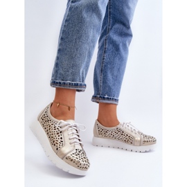 Zazoo Gold Women's Leather Shoes golden 2