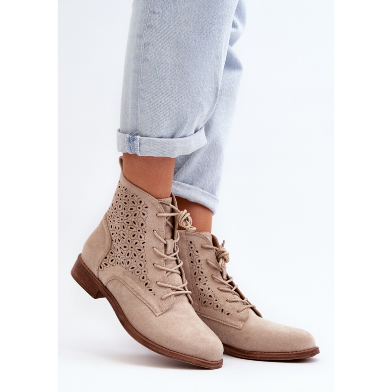 Boots with an openwork upper S.Barski Light Beige 1