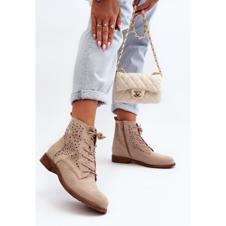 Boots with an openwork upper S.Barski Light Beige 2