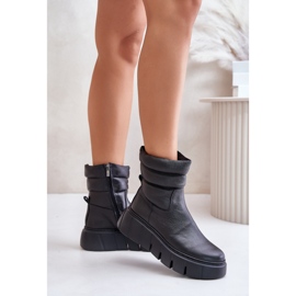 Zazoo Black women's leather ankle boots with zipper 1 Zazoo Black women's leather ankle boots with zipper 1