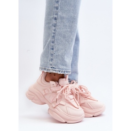 Pink sports shoes with a massive sole 1