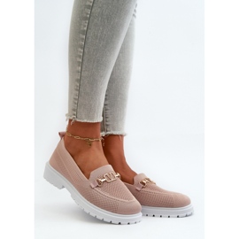 Pink women's flat moccasins 1
